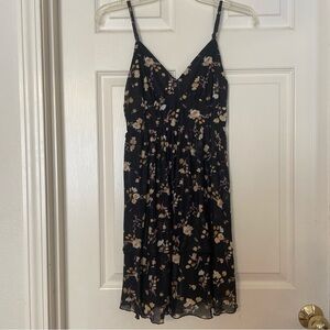 Live To Be Spoiled Black Floral Mesh‎ Tiered Mini Dress Small FRED1401J